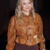 NYC 2025 Kate Hudson Brown Leather Jacket