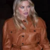 NYC 2025 Kate Hudson Brown Leather Jacket For Sale