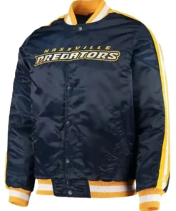 Nashville Predators Full-Snap Blue Satin Jacket