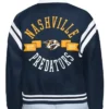 Nashville Predators Printed Logo Satin Varsity Jacket