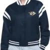 Nashville Predators Satin Printed Logo Varsity Jacket