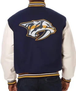 Nashville Predators Wool White And Blue Jacket