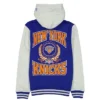 New York Knicks Throwback Prep Hooded Varsity Jacket Back