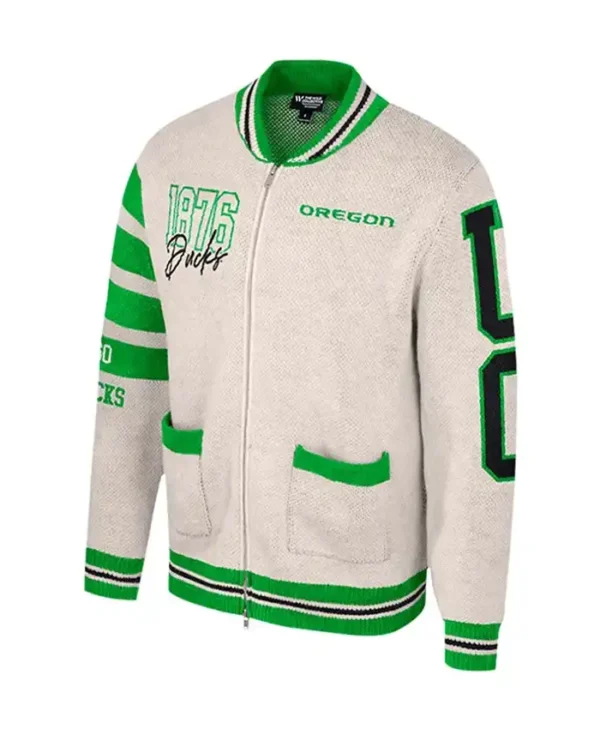 Oregon Ducks 1876 Cream Bomber Jacket