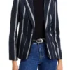 Riley Shifting Gears S01 Striped Black Blazer For Sale