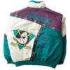Salma Anaheim Ducks Vintage Bomber Full Snap Jacket Back