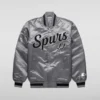 San Antonio Spurs Gray Satin Varsity Jacket