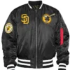 San Diego Padres Black Ma-1 Bomber Jacket