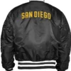 San Diego Padres Black Ma-1 Bomber Jacket Back
