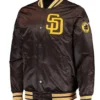 San Diego Padres Brown Full Snap Satin Jacket
