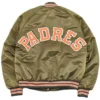 San Diego Padres Vintage Full Snap Varsity Jacket Back