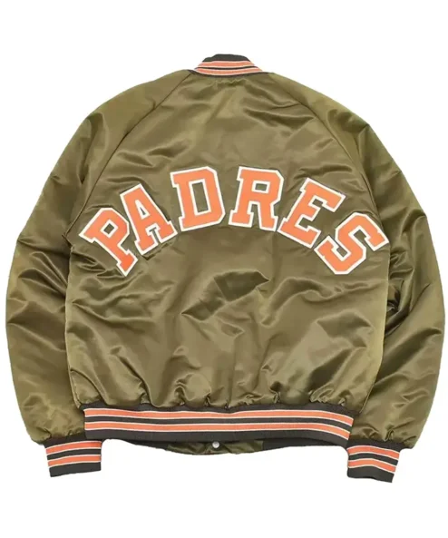 San Diego Padres Vintage Full Snap Varsity Jacket Back