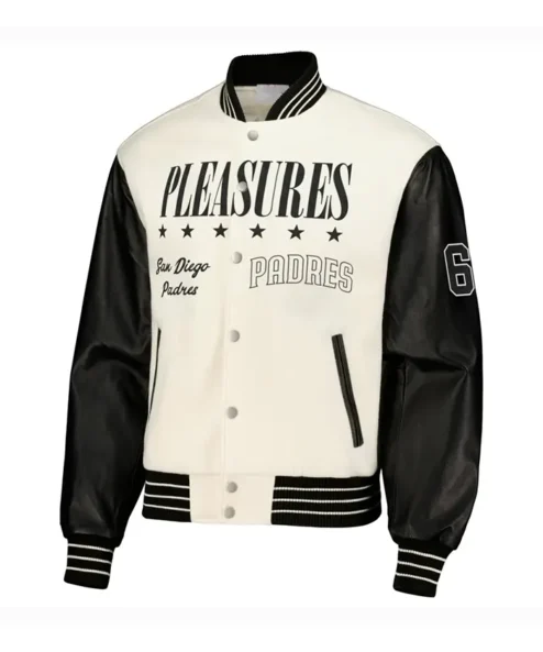 San Diego Padres White And Black Wool Varsity Jacket