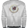 San Diego Padres White Full Snap Satin Letterman Jacket Back