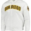 San Diego Padres White Satin Varsity Jacket