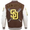 San Diego Padres Wool Varsity Jacket Back