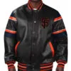 San Francisco Giants Black And Orange Bomber Leather Jacket