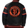 San Francisco Giants Black And Orange Bomber Leather Jacket Back