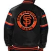 San Francisco Giants Black And Orange Bomber Leather Jacket Back