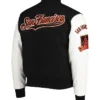 San Francisco Giants Black And White Wool Varsity Jacket Back