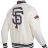 San Francisco Giants White Full Snap Satin Jacket Back