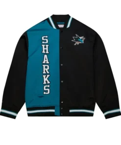 San Jose Sharks Black And Blue Varsity Jacket
