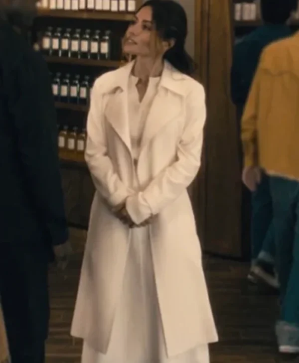 Sarah Shahi Paradise S01 White Trench Coat
