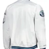 Seattle Kraken White Satin Full Snap Varsity Jacket Back