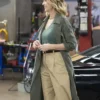 Shifting Gears S01 Jenna Elfman Olive Green Cotton Coat For Sale