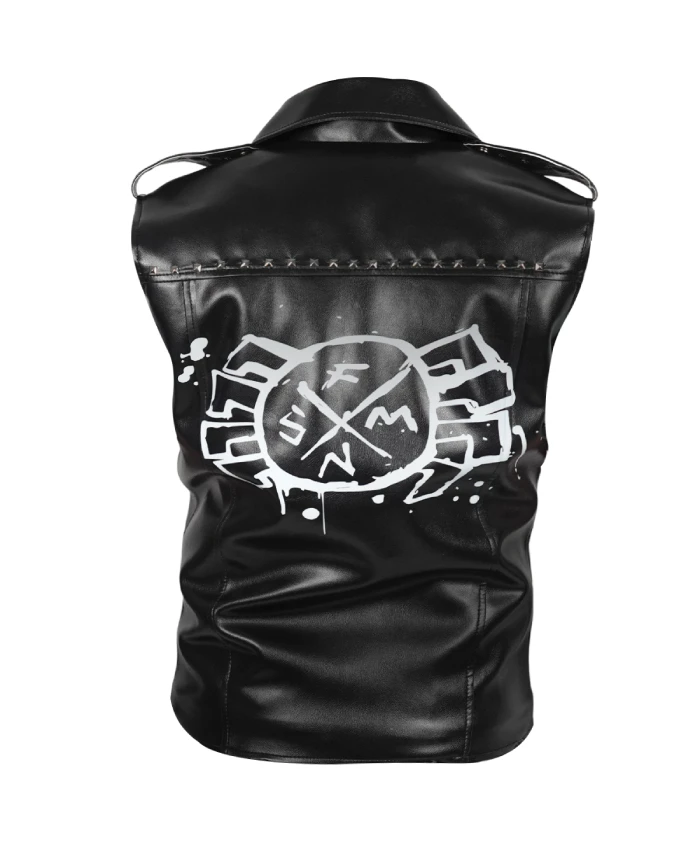 Spider-Punk Leather Vest inspired by Hobie Brown in Spider-Man Across the Spider-Verse