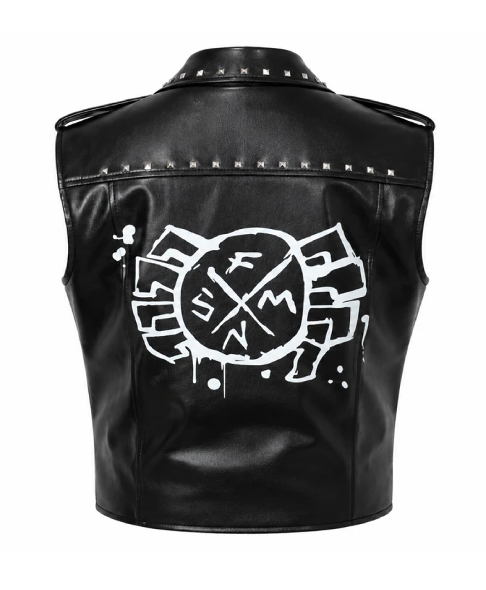 Spider-Punk Leather Vest inspired by Spider-Man Across the Spider-Verse character style