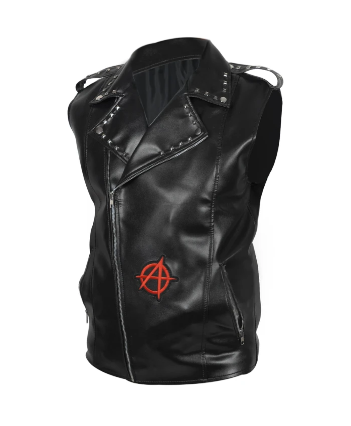 Spider-Punk Spider-Man Leather Vest featuring a rugged and rebellious character-inspired design
