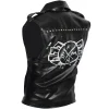 Across the Spider-Verse Spider-Punk Black Leather Vest with a stylish rock-inspired appearance