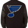 St Louis Blues Black Wool And Leather Jacket
