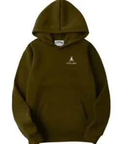 Stegaro Bear With Attitude Dark Olive Hoodie
