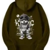 Stegaro Bear With Attitude Olive Hoodie