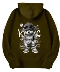 Stegaro Bear With Attitude Olive Hoodie
