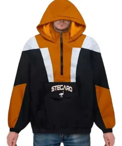 Stegaro Black And Orange Half Zip Jacket