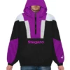 Stegaro Black And Purple Half Zip Up Jacket