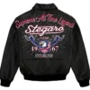 Stegaro Black Bomber Leather Jacket