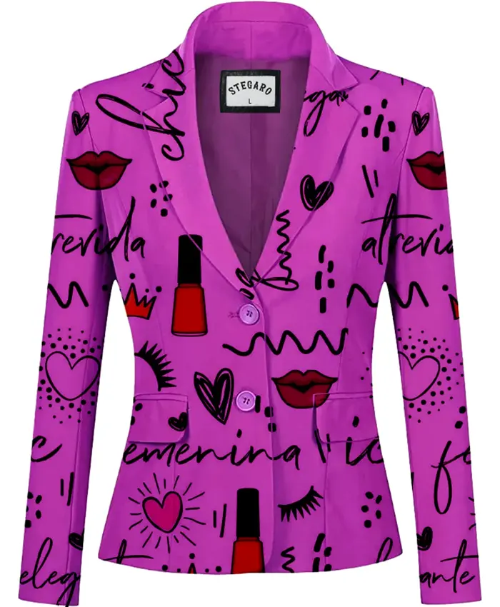 Stegaro FemmeVibe Pink Printed Blazer