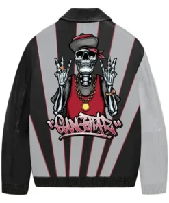 Stegaro Grey And Black Gangster Jacket