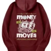 Stegaro Money Moves Maroon Pullover Hoodie