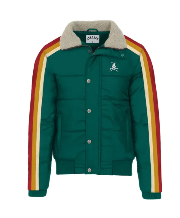 Stegaro Puffer Dark Green Fur Jacket