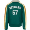Stegaro Puffer Dark Green Fur Jacket For Sale