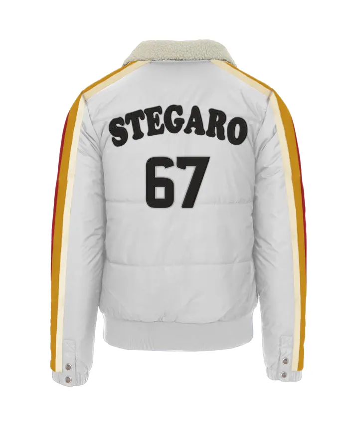 Stegaro Puffer White Fur Jacket For Sale
