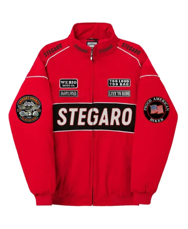 Stegaro Red Racer Zip Up Jacket