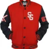 Stegaro SG 67 Red And Black Varsity Jacket