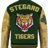 Stegaro Tigers Beige And Green Varsity Jacket