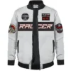 Stegaro White Racer Bomber Jacket